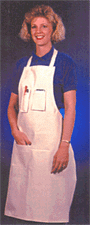 White Machinist Apron with Neckband #439N-WP